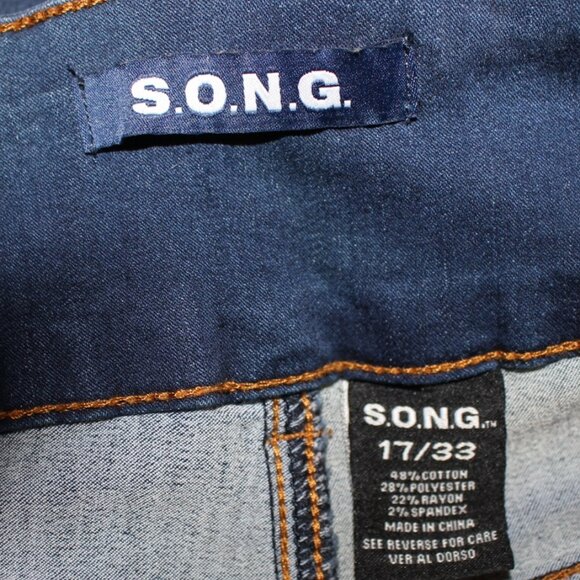 SONG Skinny Ankle Jeans Sz 17 33" Waist 5 Pocket High Rise Worn 1X - Picture 6 of 8
